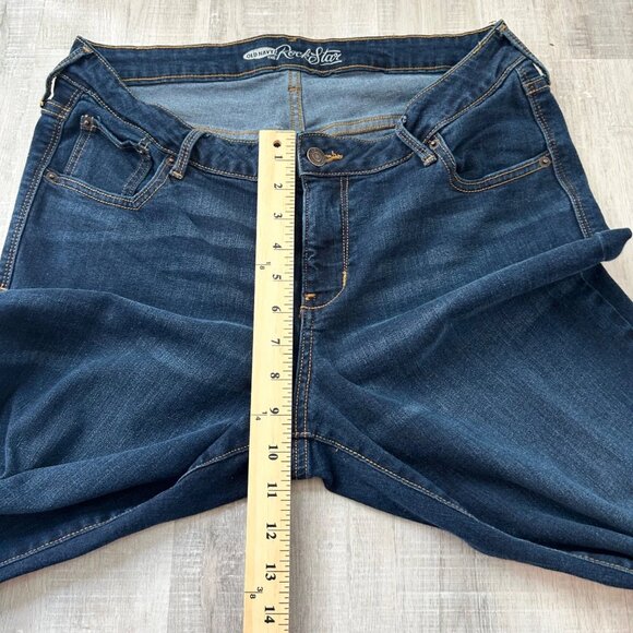 Old Navy Rockstar Jeans Women’s 16 Dark Wash Skinny Mid Rise Ankle Zip Stretch - Picture 7 of 10